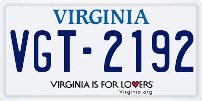 VA license plate VGT2192