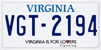 VA license plate VGT2194