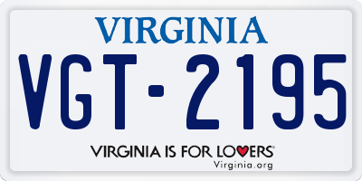 VA license plate VGT2195