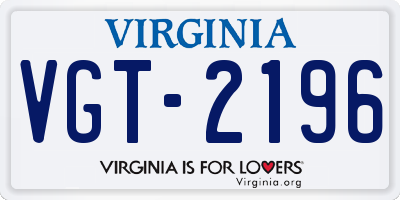 VA license plate VGT2196