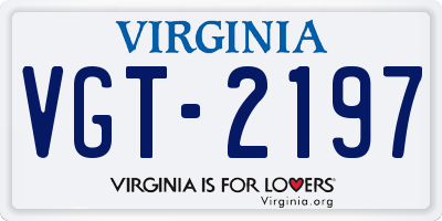 VA license plate VGT2197