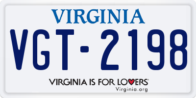 VA license plate VGT2198