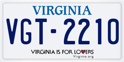 VA license plate VGT2210