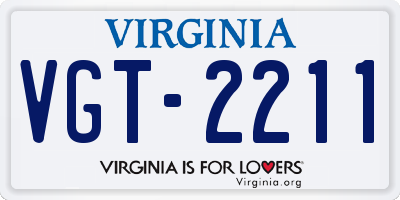 VA license plate VGT2211