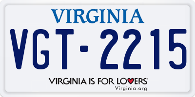 VA license plate VGT2215