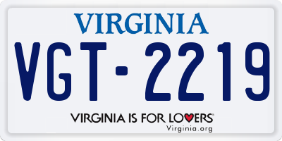 VA license plate VGT2219