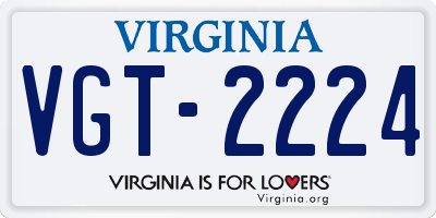 VA license plate VGT2224