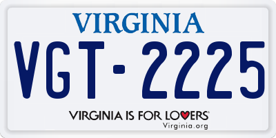 VA license plate VGT2225