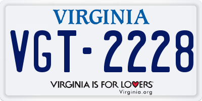 VA license plate VGT2228