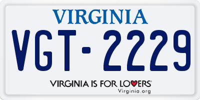VA license plate VGT2229