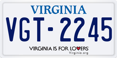 VA license plate VGT2245