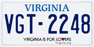 VA license plate VGT2248