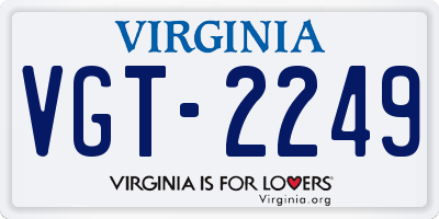 VA license plate VGT2249