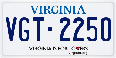 VA license plate VGT2250