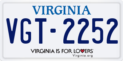 VA license plate VGT2252