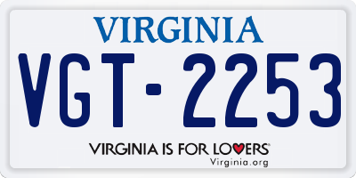 VA license plate VGT2253