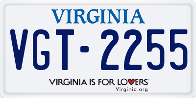 VA license plate VGT2255