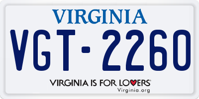 VA license plate VGT2260