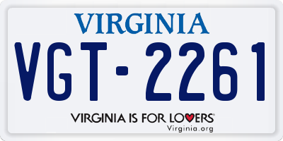 VA license plate VGT2261