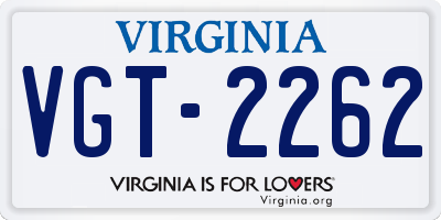 VA license plate VGT2262