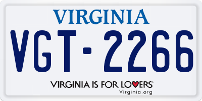 VA license plate VGT2266