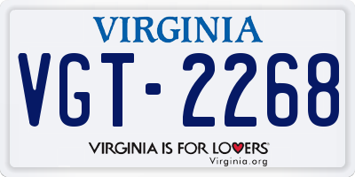 VA license plate VGT2268