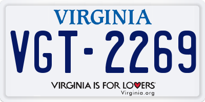 VA license plate VGT2269