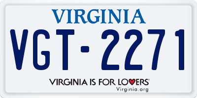 VA license plate VGT2271