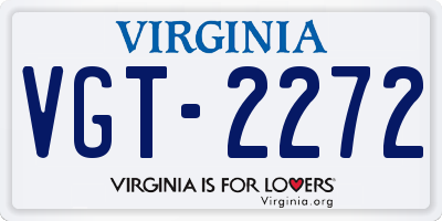 VA license plate VGT2272