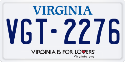 VA license plate VGT2276
