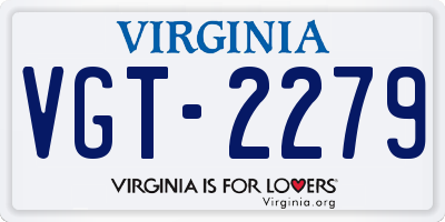 VA license plate VGT2279