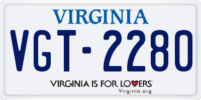 VA license plate VGT2280