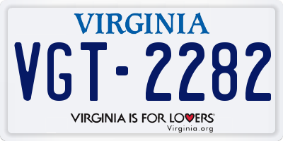VA license plate VGT2282