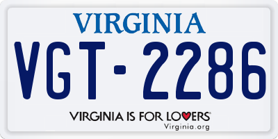 VA license plate VGT2286