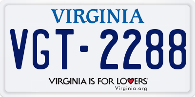 VA license plate VGT2288