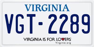 VA license plate VGT2289