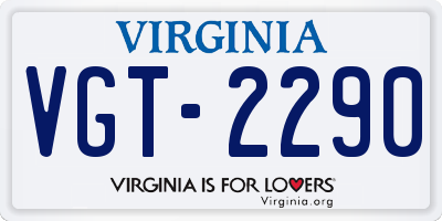 VA license plate VGT2290