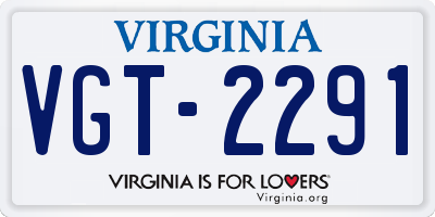VA license plate VGT2291