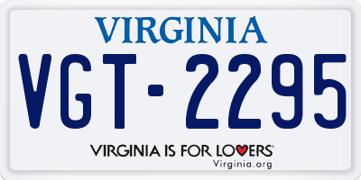 VA license plate VGT2295