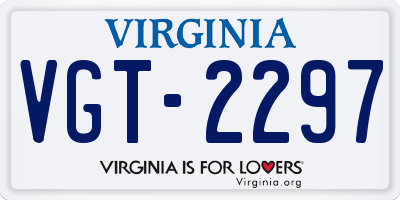 VA license plate VGT2297