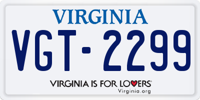 VA license plate VGT2299