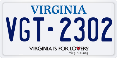 VA license plate VGT2302