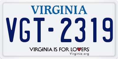 VA license plate VGT2319