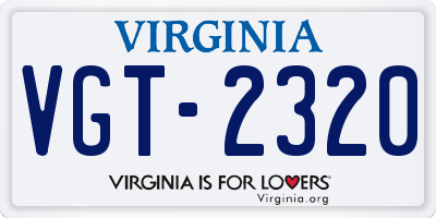 VA license plate VGT2320