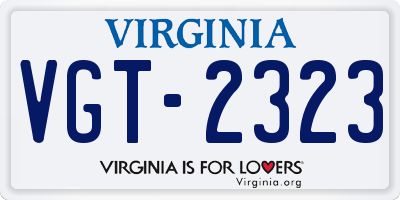 VA license plate VGT2323