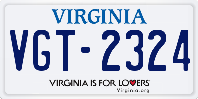 VA license plate VGT2324