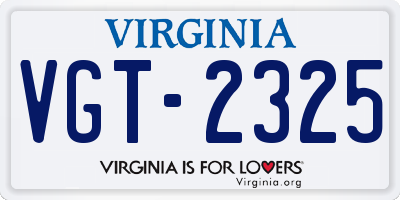 VA license plate VGT2325