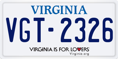 VA license plate VGT2326