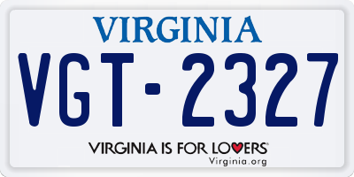 VA license plate VGT2327