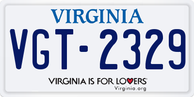 VA license plate VGT2329